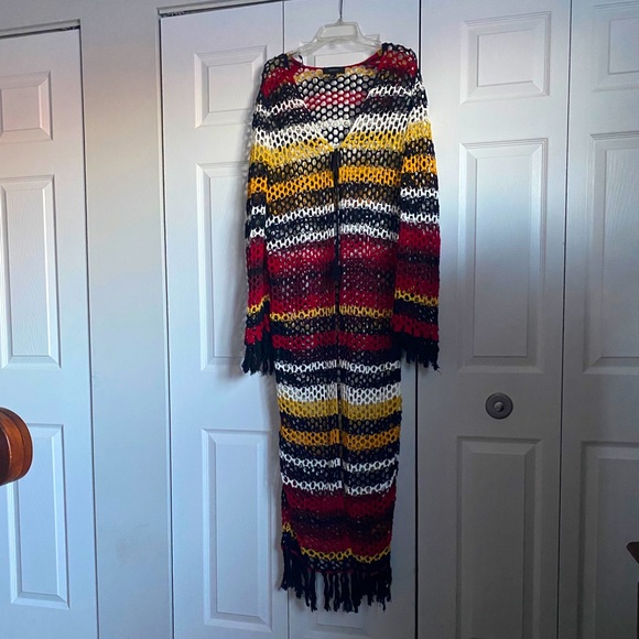 ORNATELY FRINGED CROCHETED SWEATER - Picture 11 of 12